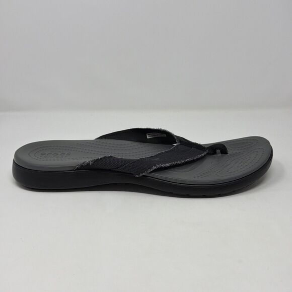 Crocs Men’s Size 13 Comfort Santa Cruz Thong Sandals 205612 Black STORE MODEL main image 12